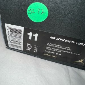 Jordan retro 17s. Size 11, black/gym-red.
